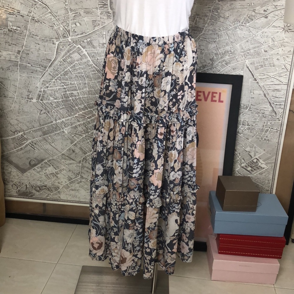SPELL & THE GYPSY Collective Floral Maxi Skirt - Black and Cream Size M/L - Picture 5 of 11